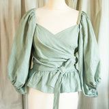 The Multiway Top - Mint linen - M