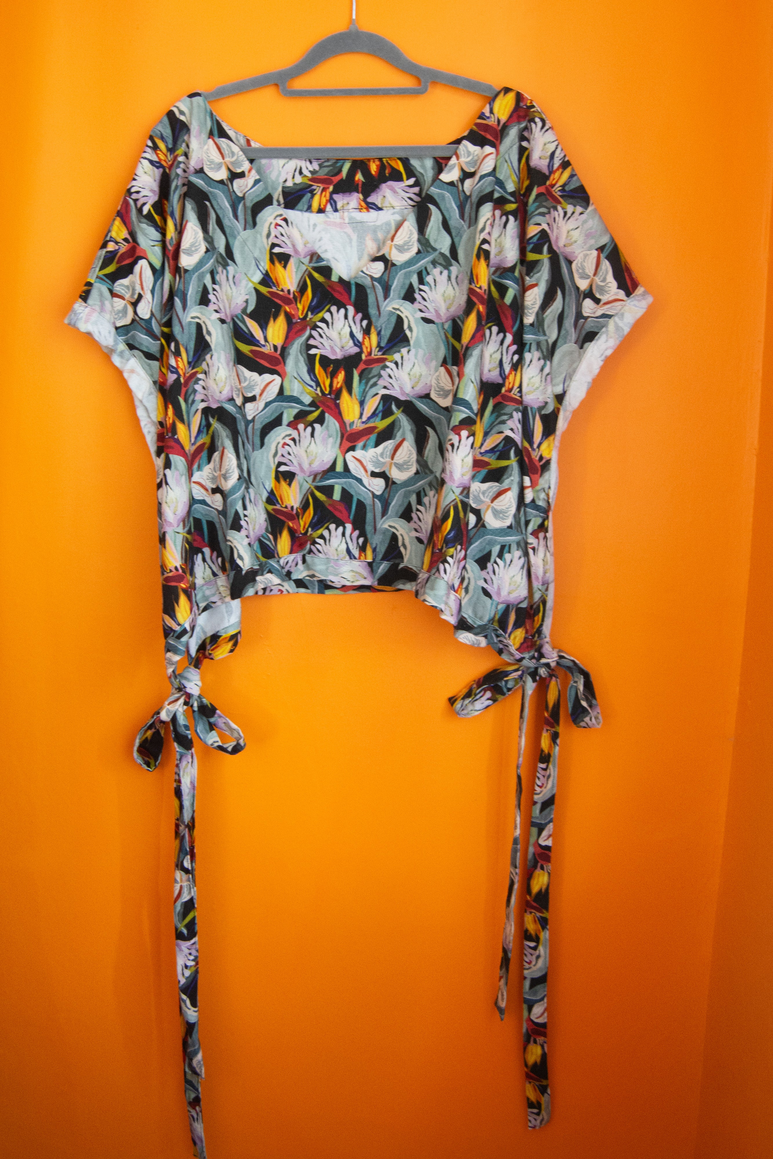 The Tie Shirt - Flower print linen/rayon - 4XL - House of Flint