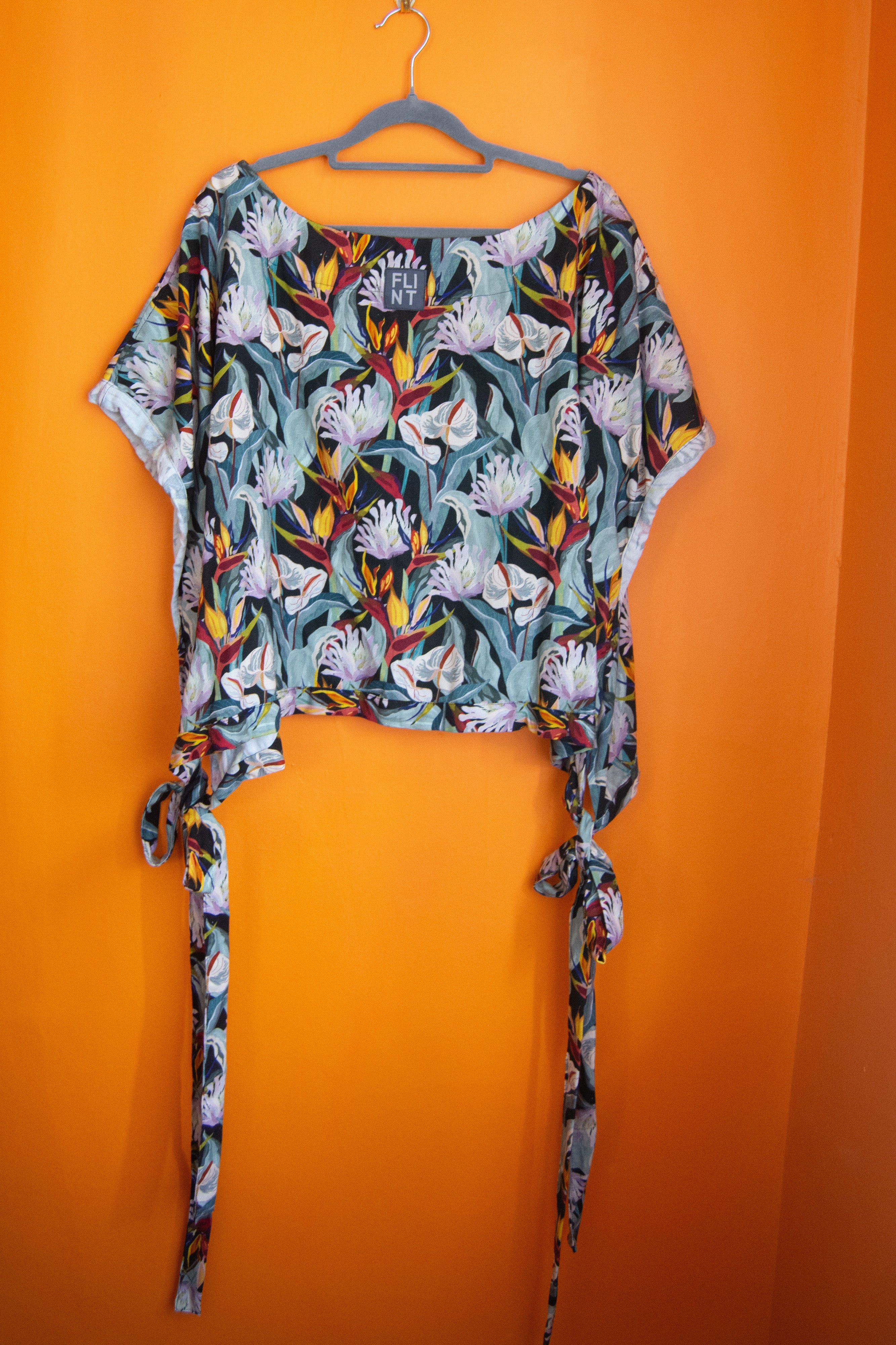 The Tie Shirt - Flower print linen/rayon - 4XL - House of Flint
