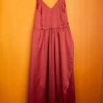 The Cross-Back Dress - Red satin - S - House of Flint