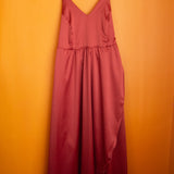 The Cross-Back Dress - Red satin - S - House of Flint