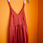 The Cross-Back Dress - Red satin - S - House of Flint