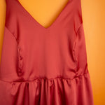 The Cross-Back Dress - Red satin - S - House of Flint