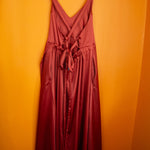 The Cross-Back Dress - Red satin - S - House of Flint