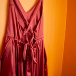 The Cross-Back Dress - Red satin - S - House of Flint