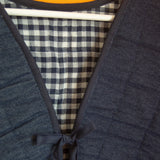 The Waistcoat - Denim and Navy gingham - XS