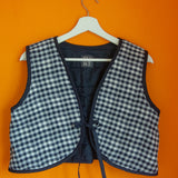 The Waistcoat - Denim and Navy gingham - XS