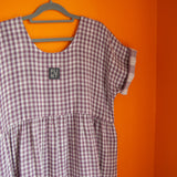 The Doddle Dress in Purple Double Gingham