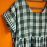 The Doddle Dress in Sea Green Double Gingham