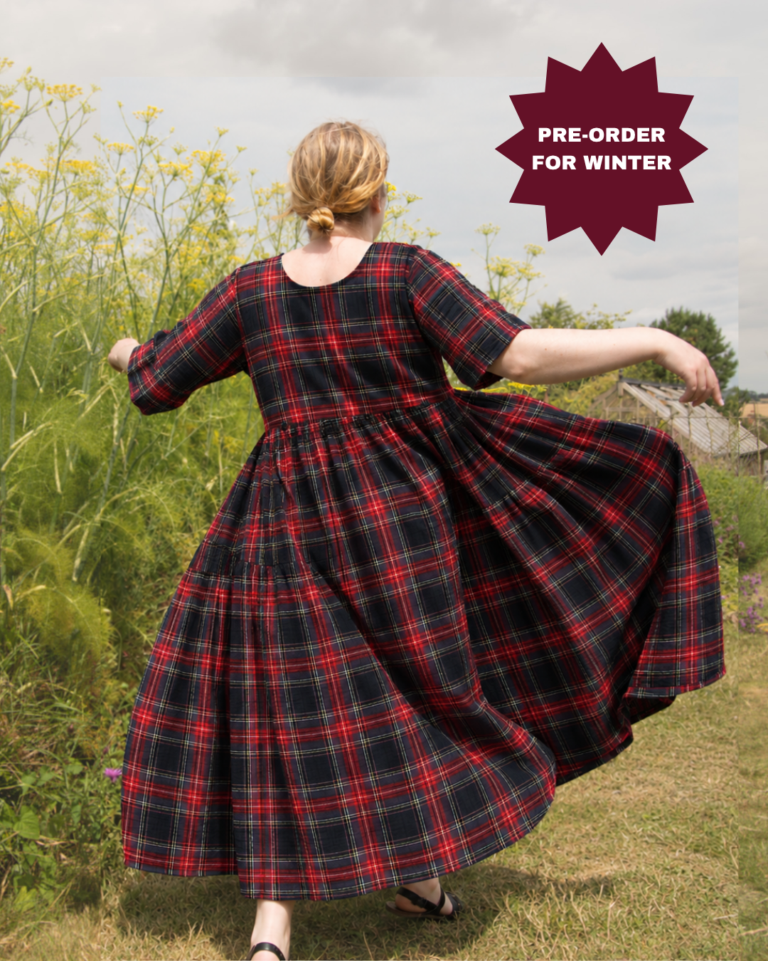 Pre-order The Double Take Dress in Brushed Cotton Tartan - House of Flint