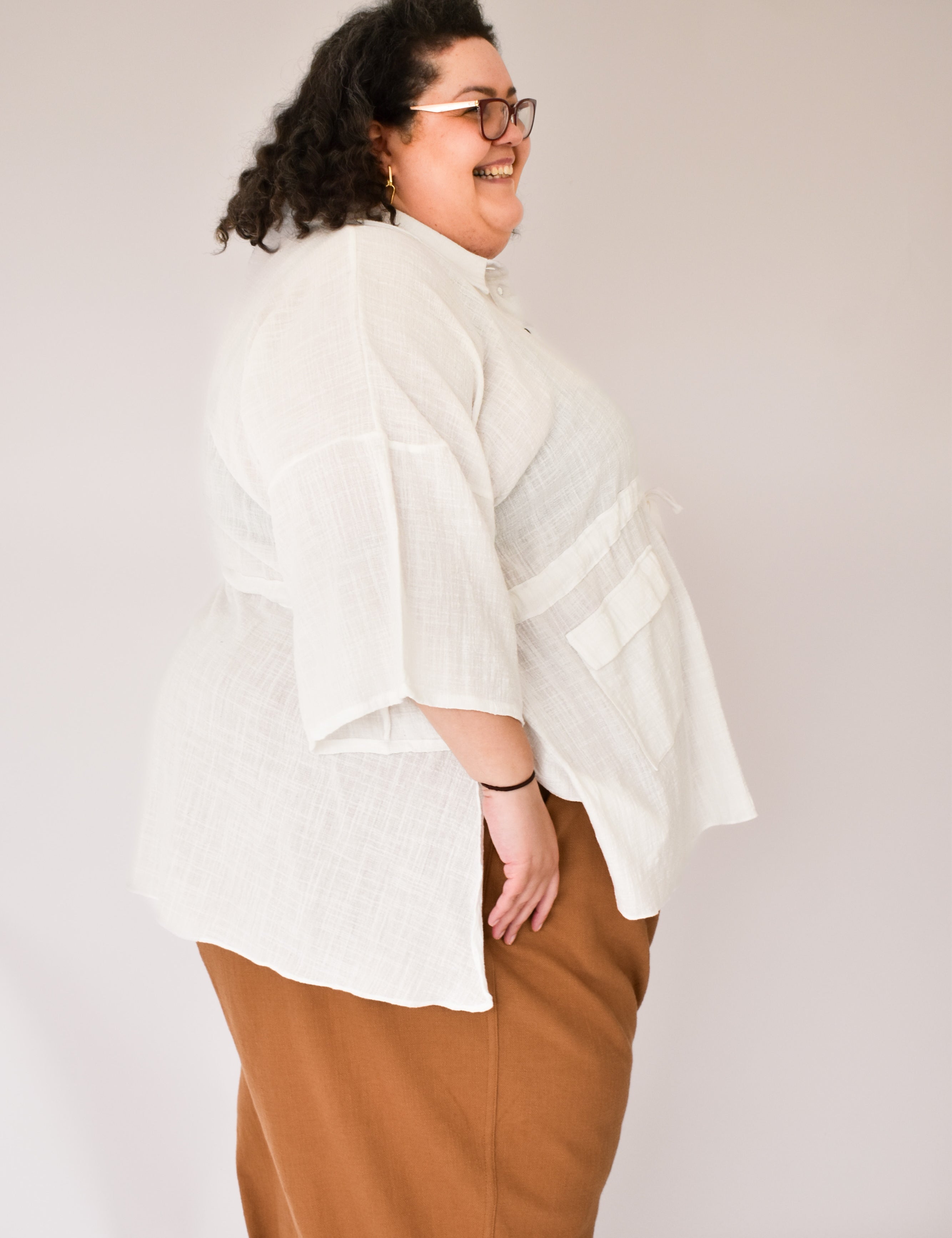 The Good Life Shirt in White Cotton - ships early April - House of Flint