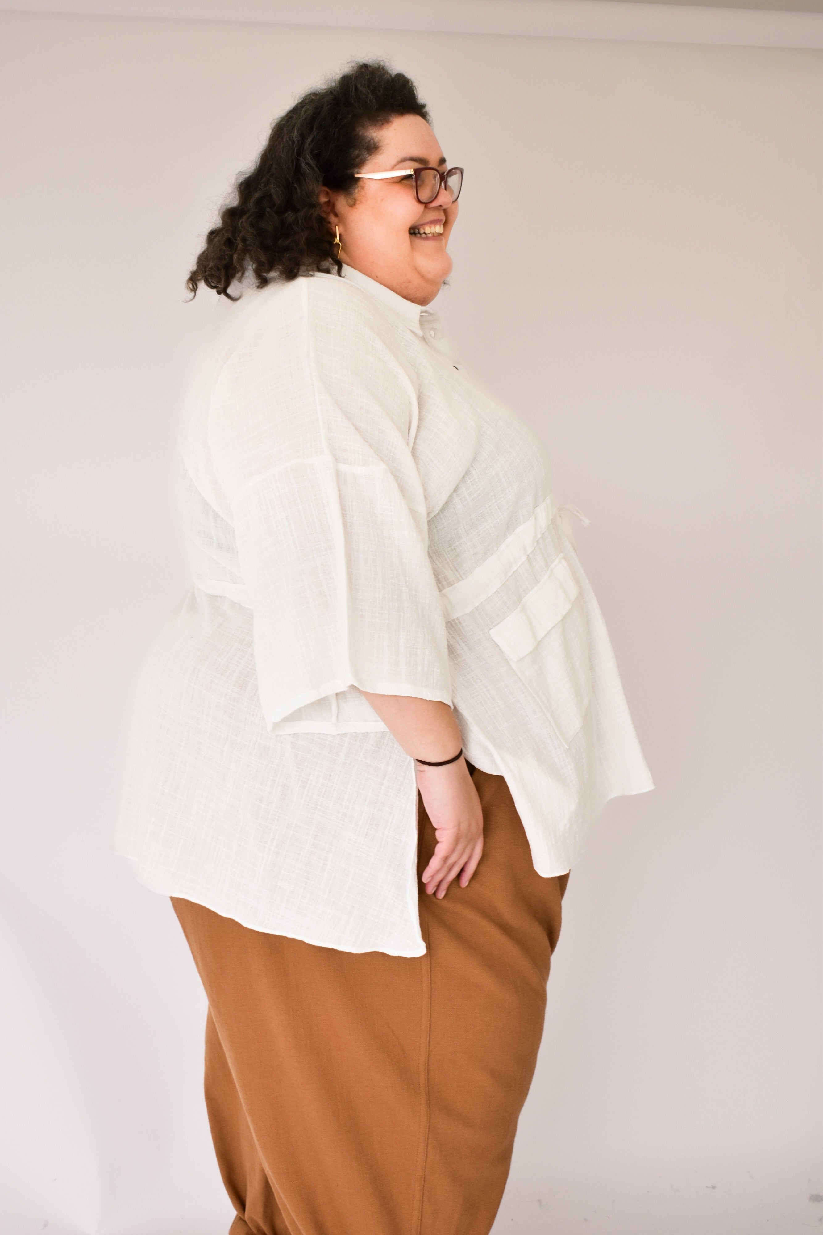 The Good Life Shirt in White Cotton - ships early April - House of Flint