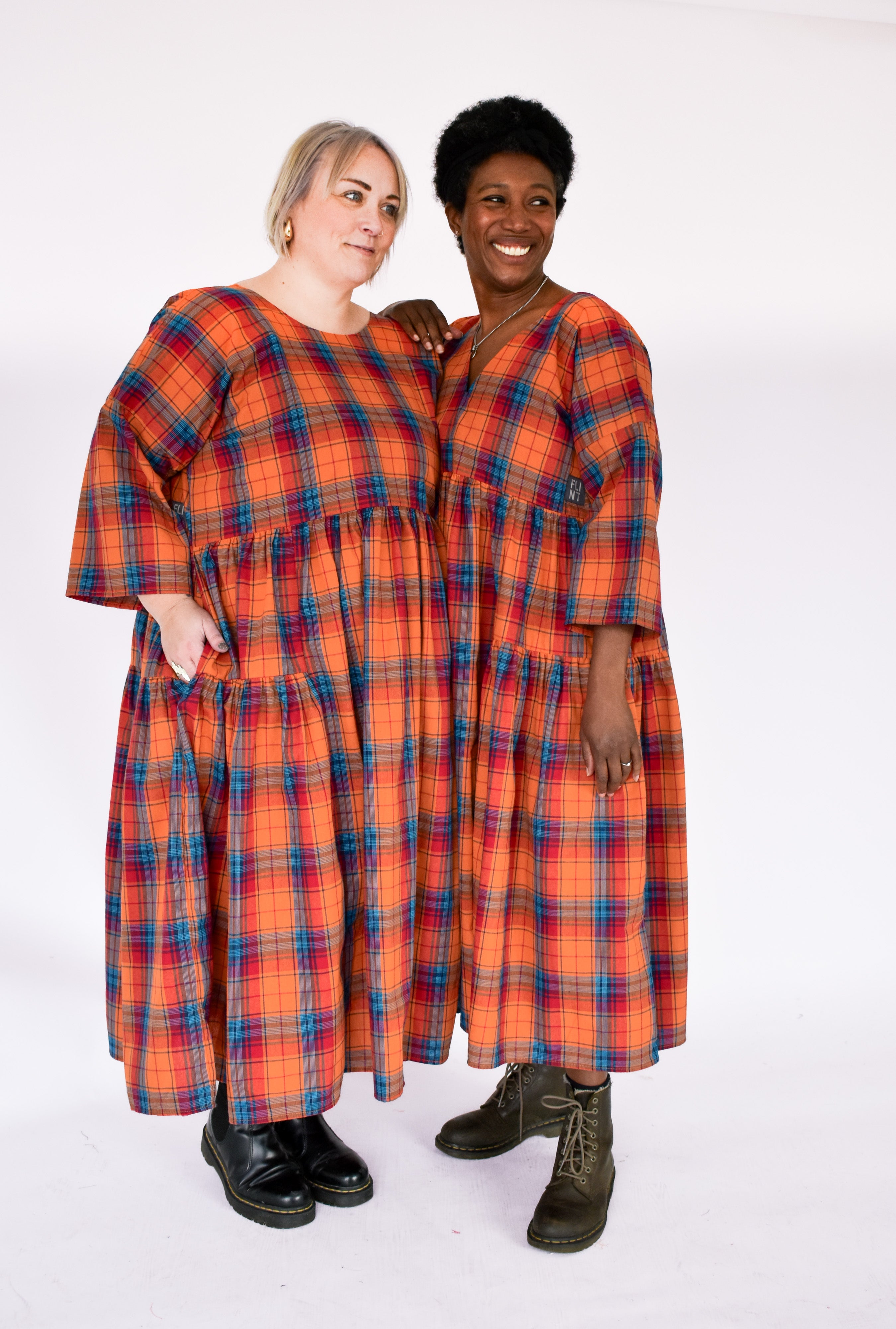 The Double Take Dress in Brushed Cotton Check - House of Flint