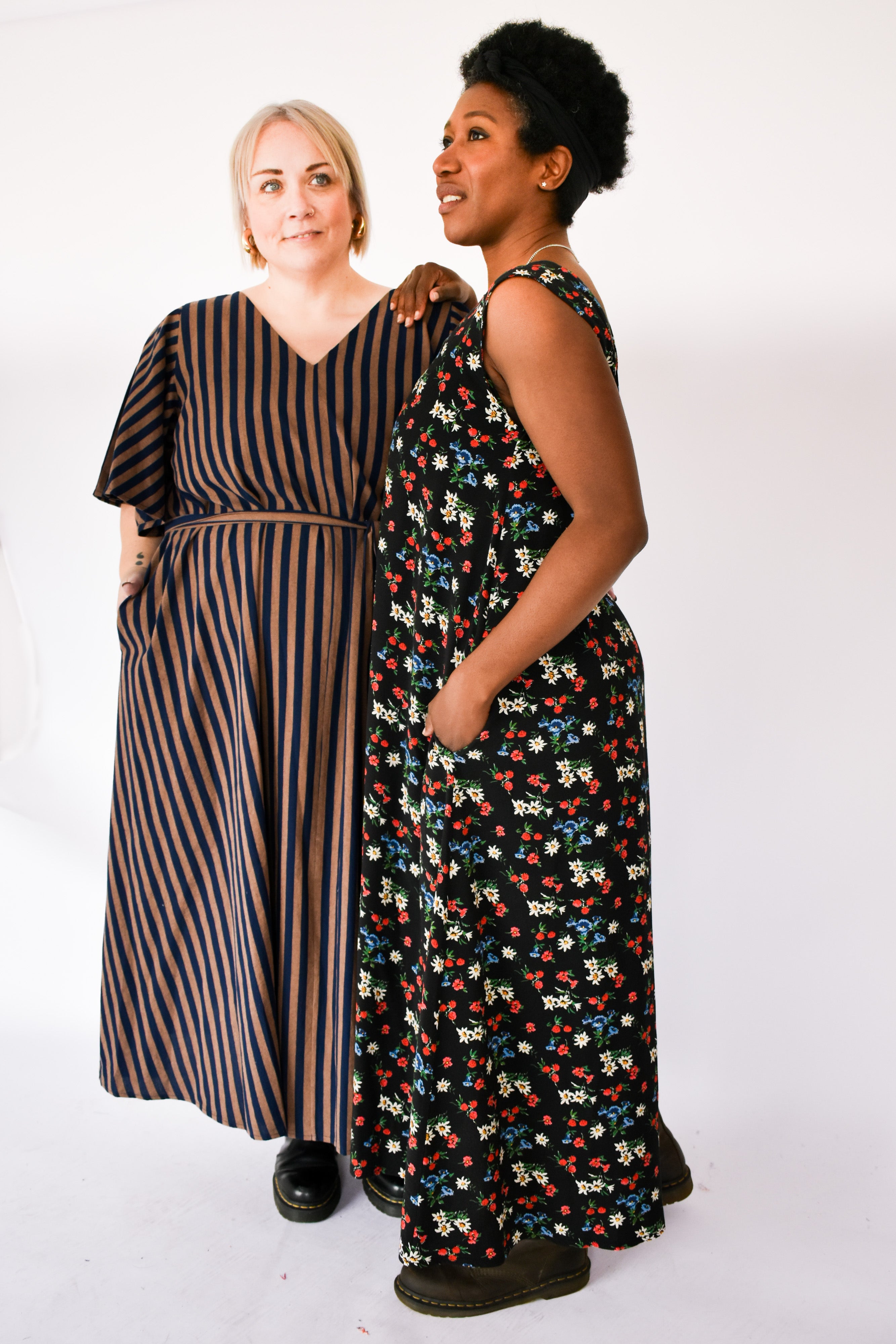 The Joan Dress in Midnight Flowers - House of Flint