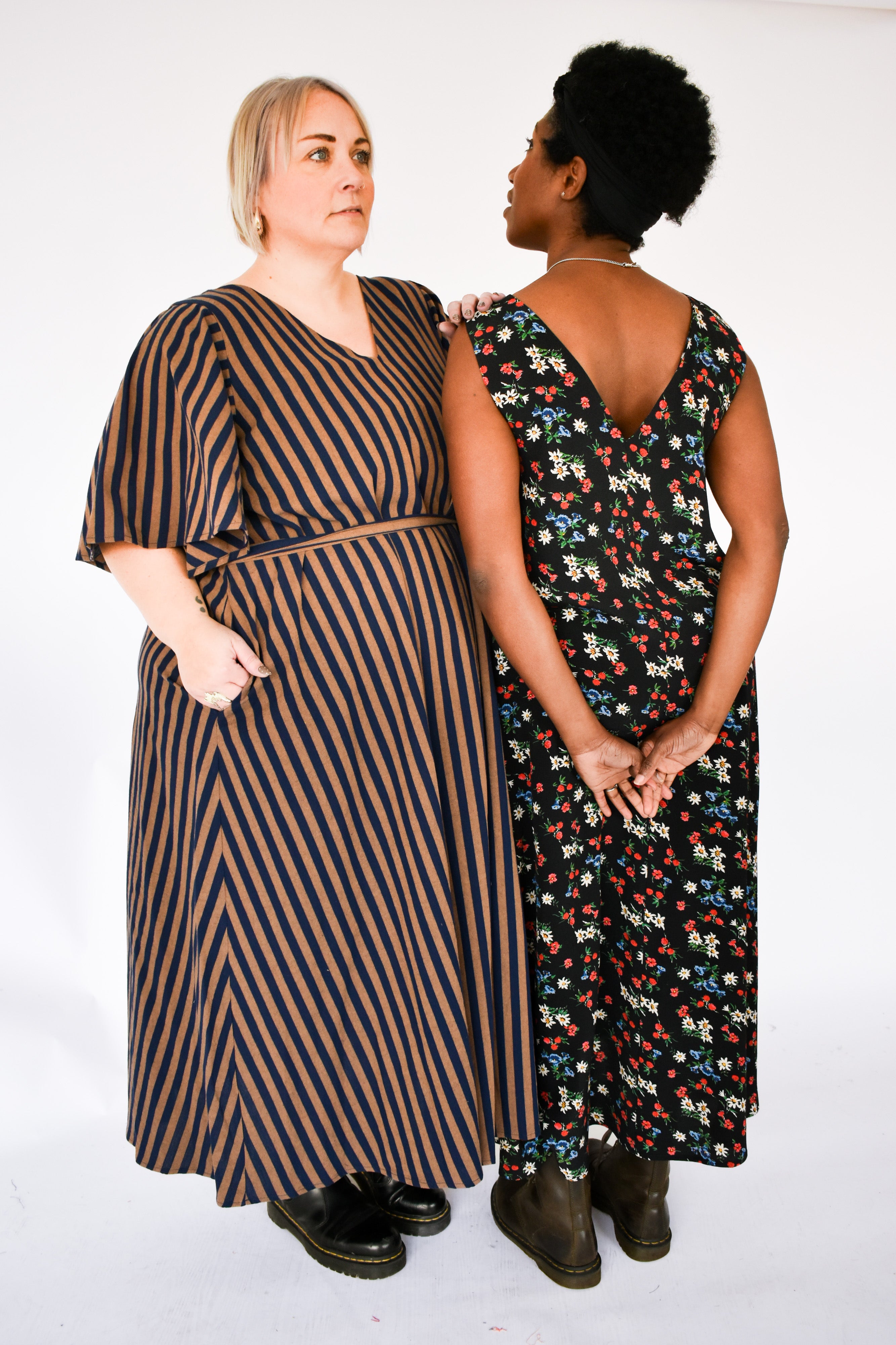 The Joan Dress in Midnight Flowers - House of Flint