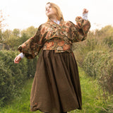 The Oak Skirt - Pink cross stitch cotton