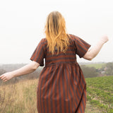 The Doddle Dress in Chestnut Stripe - House of Flint