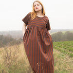 The Doddle Dress in Chestnut Stripe - House of Flint