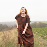 The Doddle Dress in Chestnut Stripe - House of Flint