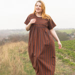 The Doddle Dress in Chestnut Stripe - House of Flint