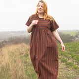 The Doddle Dress in Chestnut Stripe - House of Flint