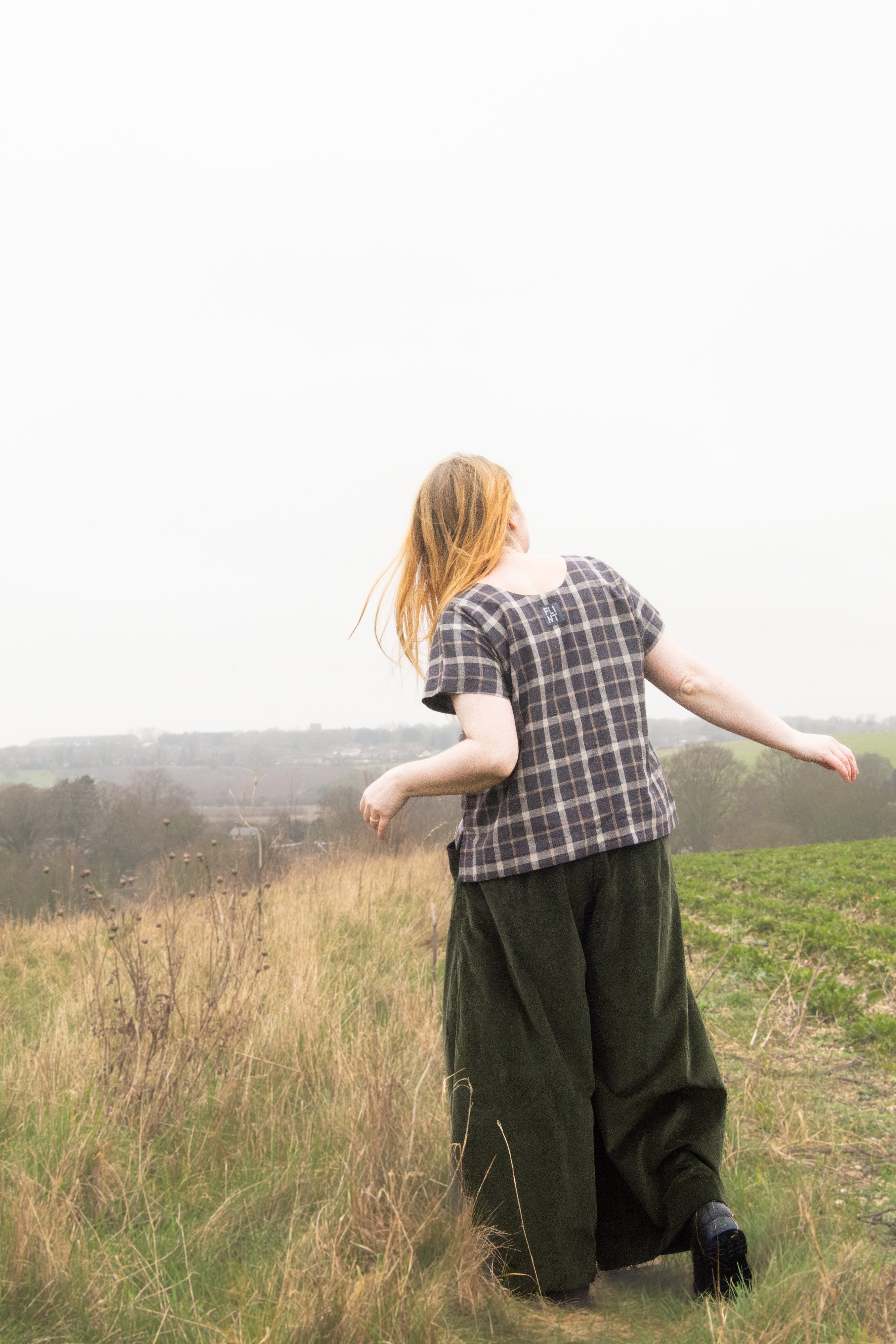 The Staple Tee in Brown Check - House of Flint