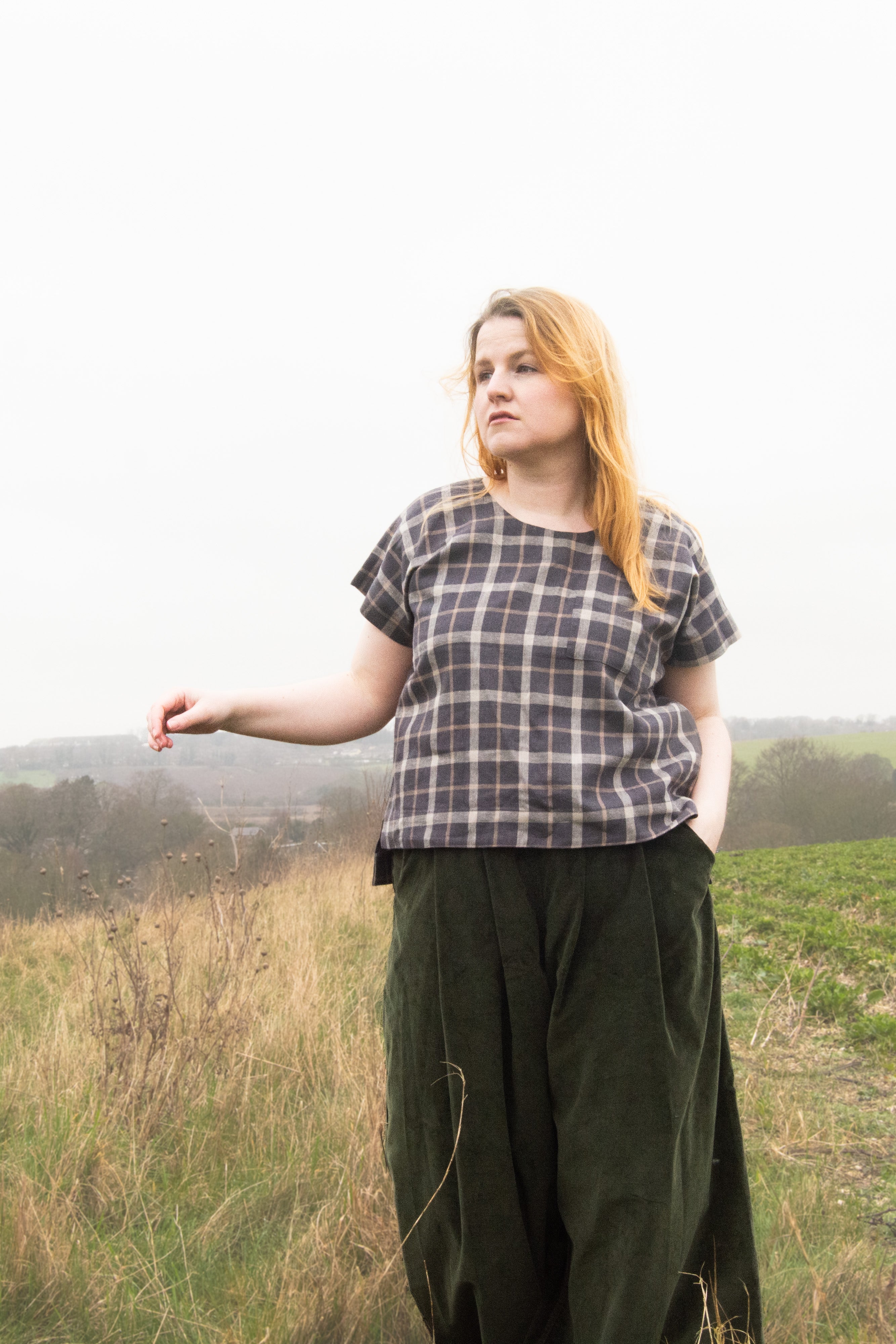 The Staple Tee in Brown Check - House of Flint