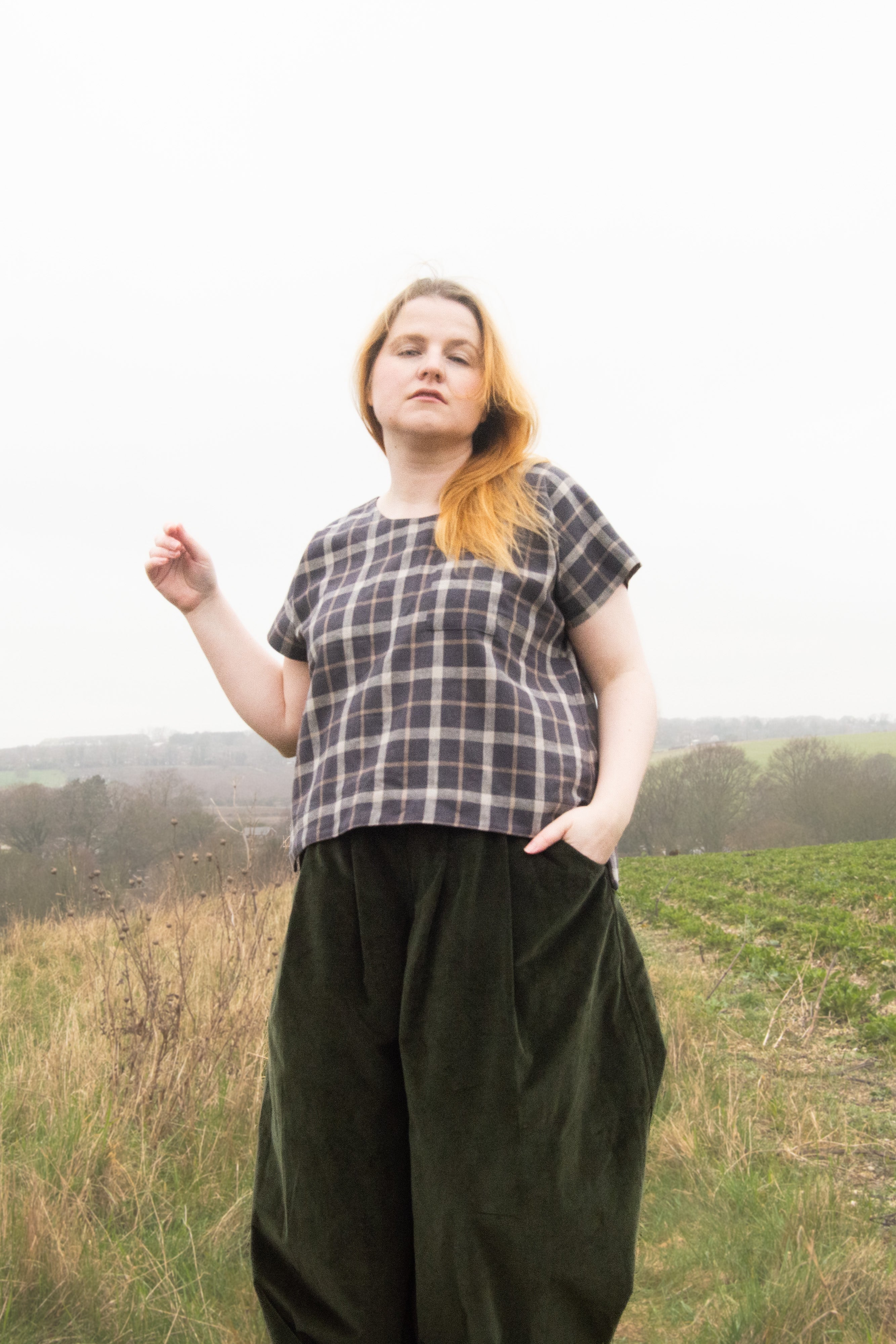 The Staple Tee in Brown Check - House of Flint