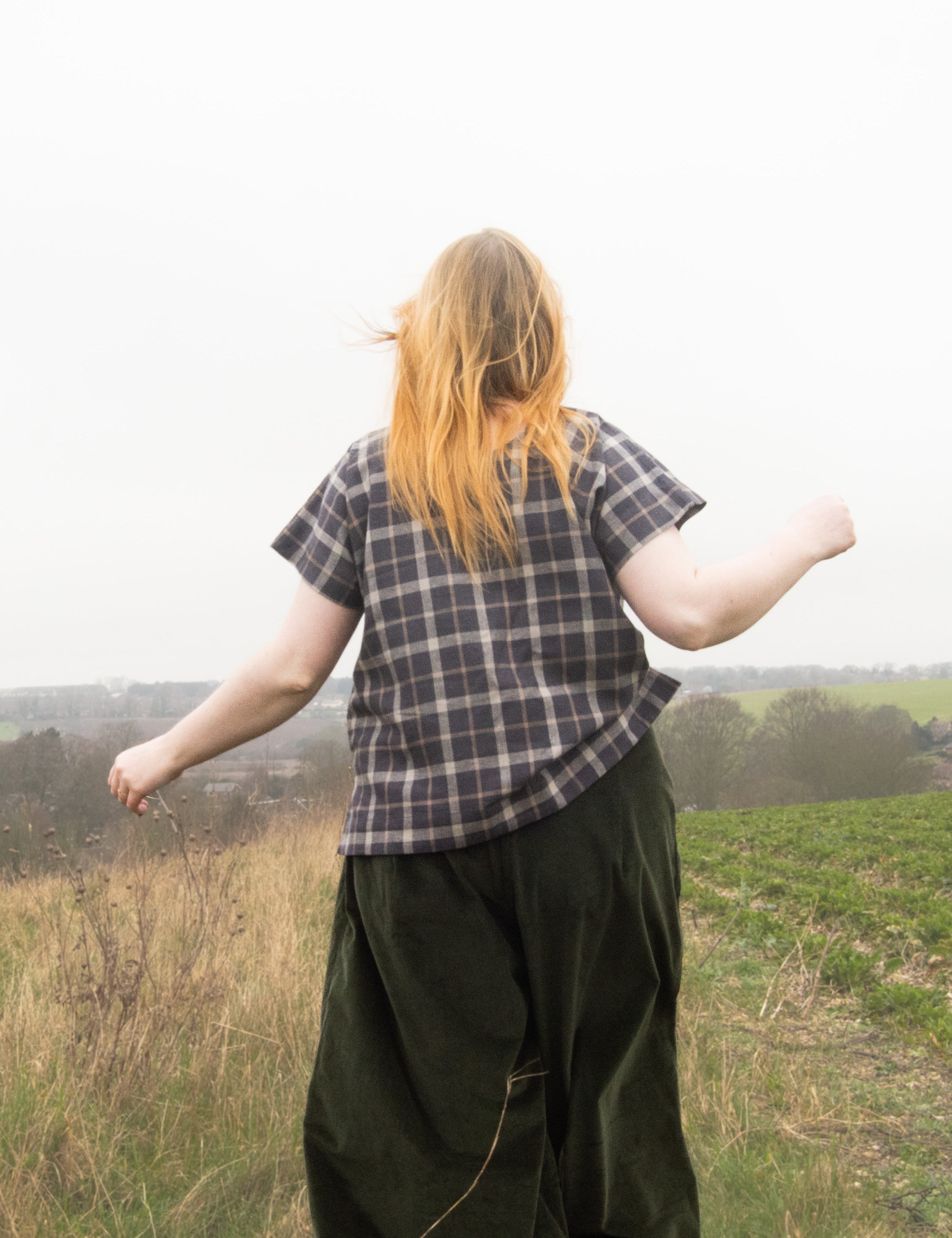 The Staple Tee in Brown Check - House of Flint