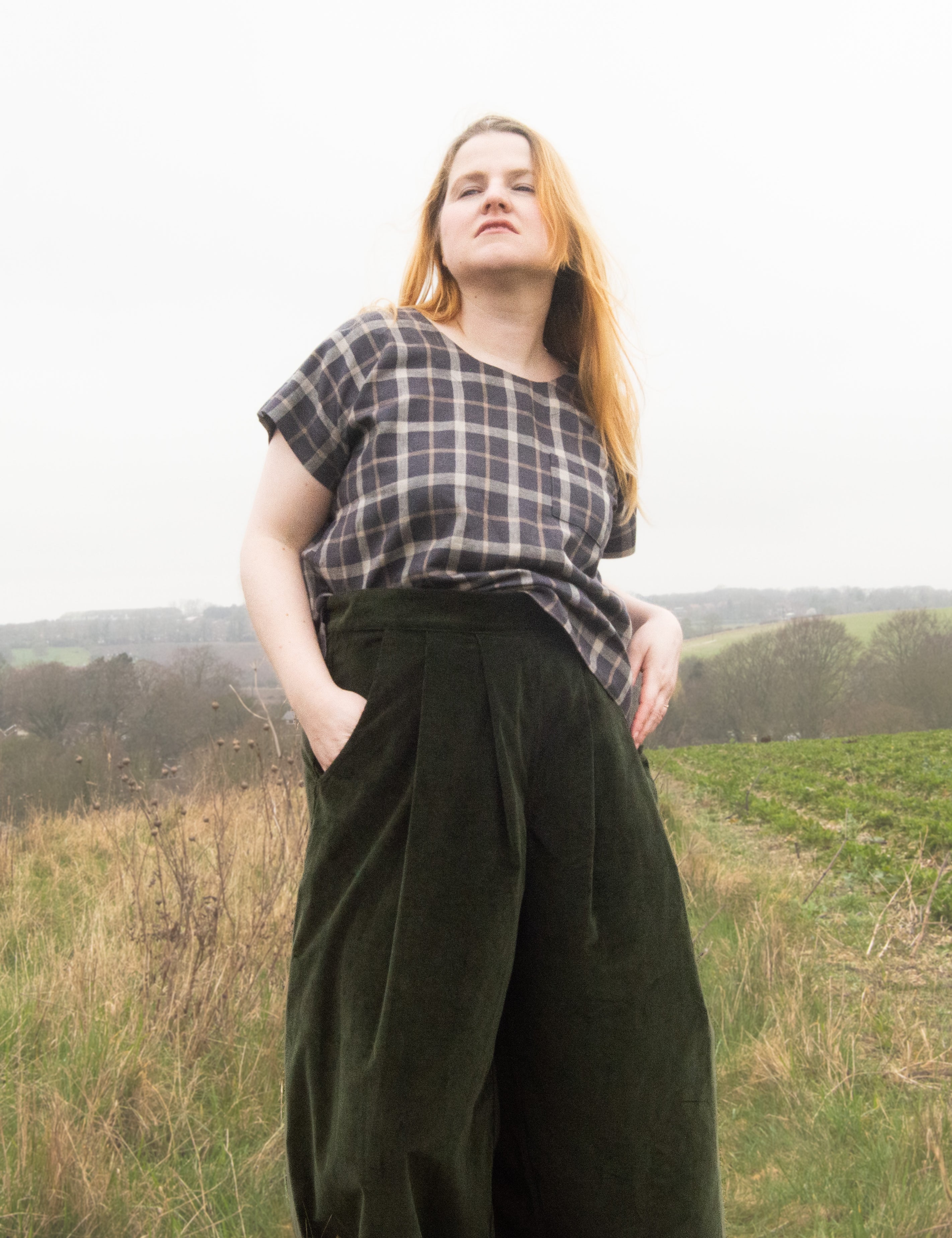 The Staple Tee in Brown Check - House of Flint
