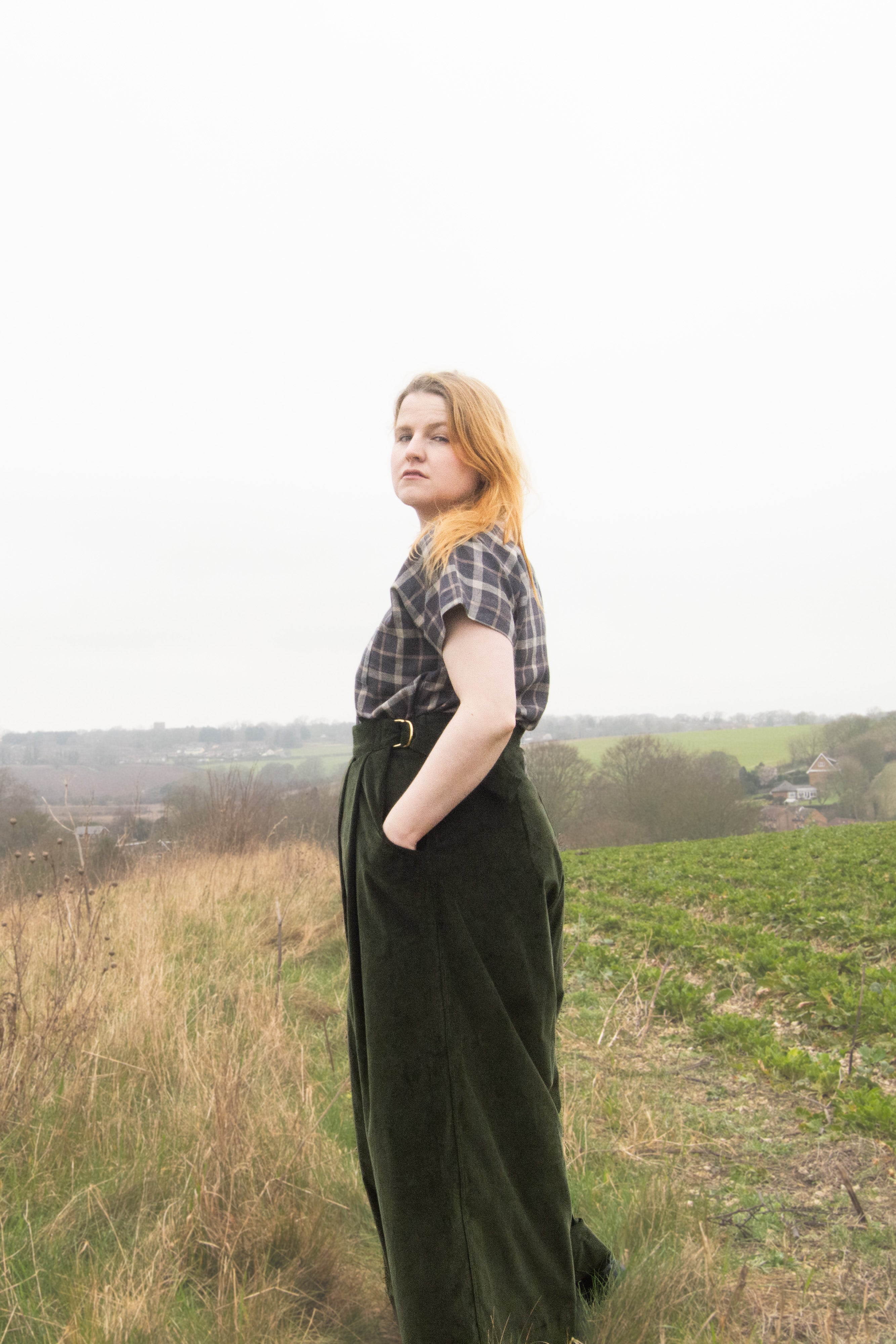 The Staple Tee in Brown Check - House of Flint