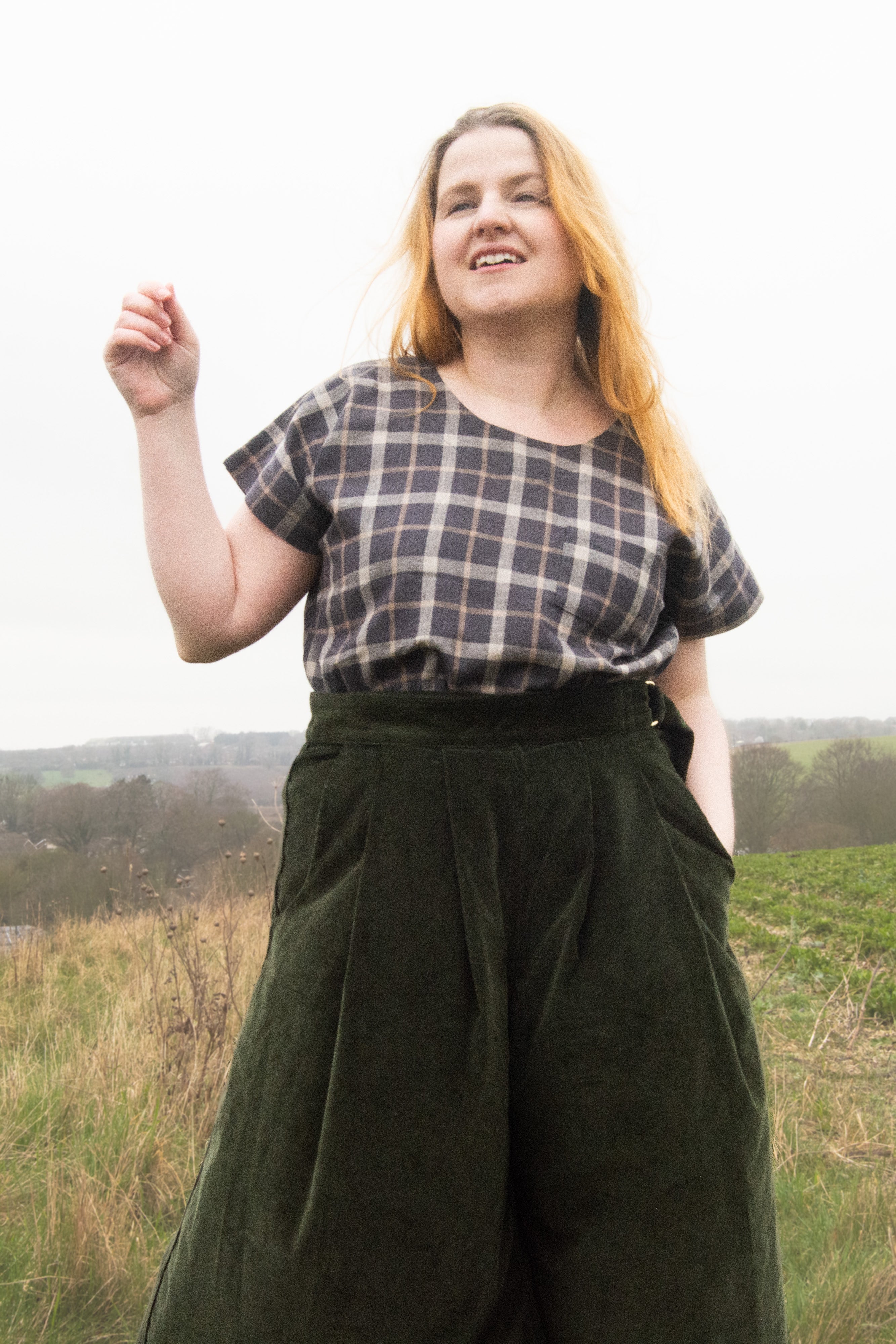 The Staple Tee in Brown Check - House of Flint