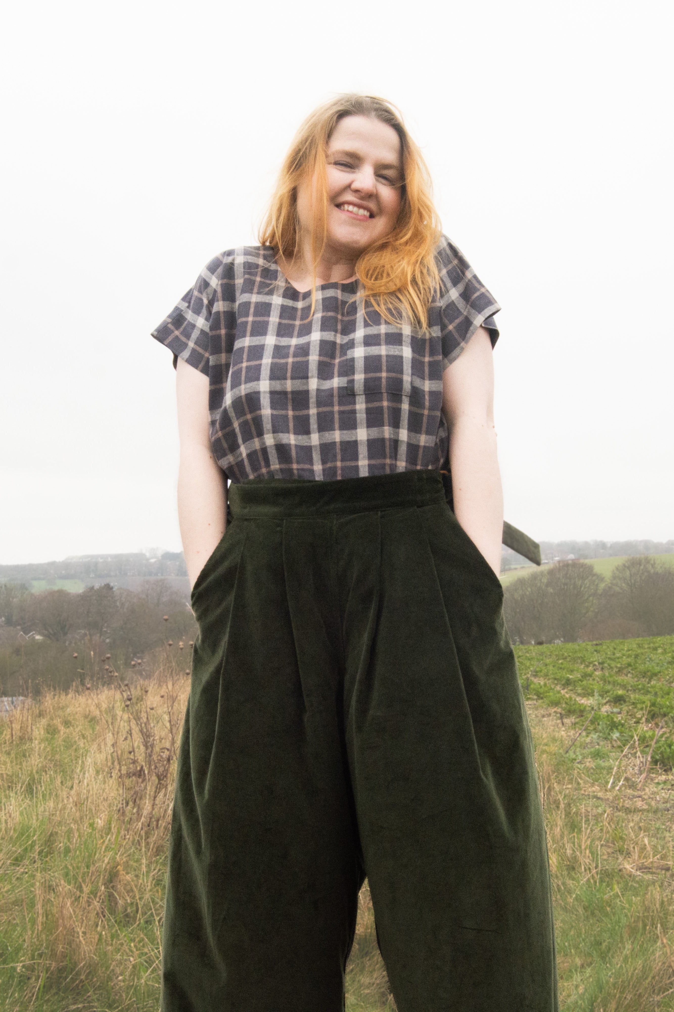 The Staple Tee in Brown Check - House of Flint