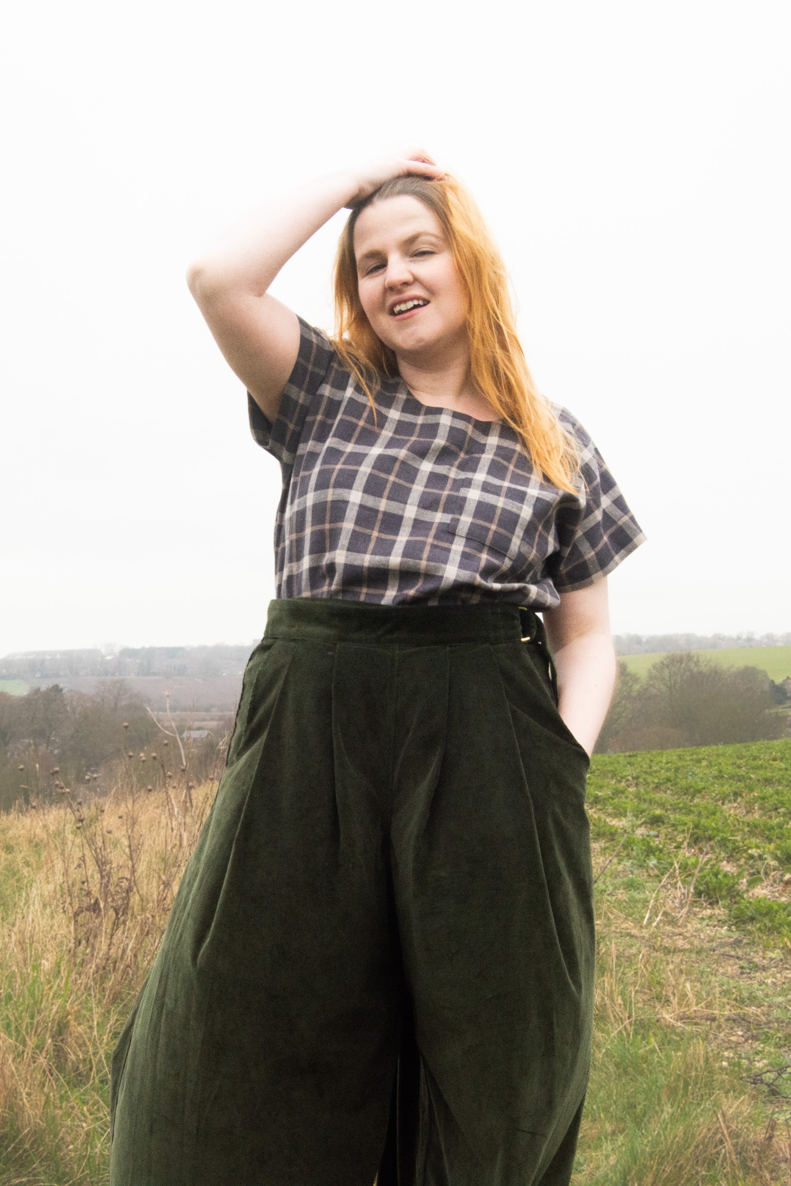 The Staple Tee in Brown Check - House of Flint
