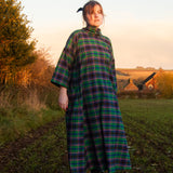 The Reversible Dress - Green tartan cotton flannel