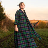 The Reversible Dress - Green tartan cotton flannel