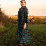 The Reversible Dress - Green tartan cotton flannel