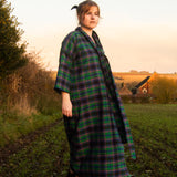 The Reversible Dress - Green tartan cotton flannel