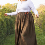 The Oak Skirt - Pink cross stitch cotton