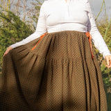 The Oak Skirt - Pink cross stitch cotton