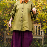 The Good Life Shirt in Sage linen