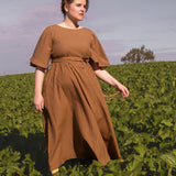 The Joan Dress in Burgundy/Chartreuse Gingham