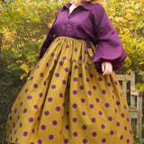 The Oak Skirt - Purple polka