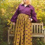The Oak Skirt - Purple polka