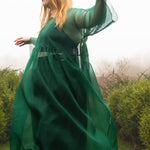 The Everything Dress in Forest Green Silk Organza - House of Flint