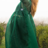 The Everything Dress in Forest Green Silk Organza - House of Flint
