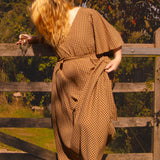 The Joan Dress in Burgundy/Chartreuse Gingham