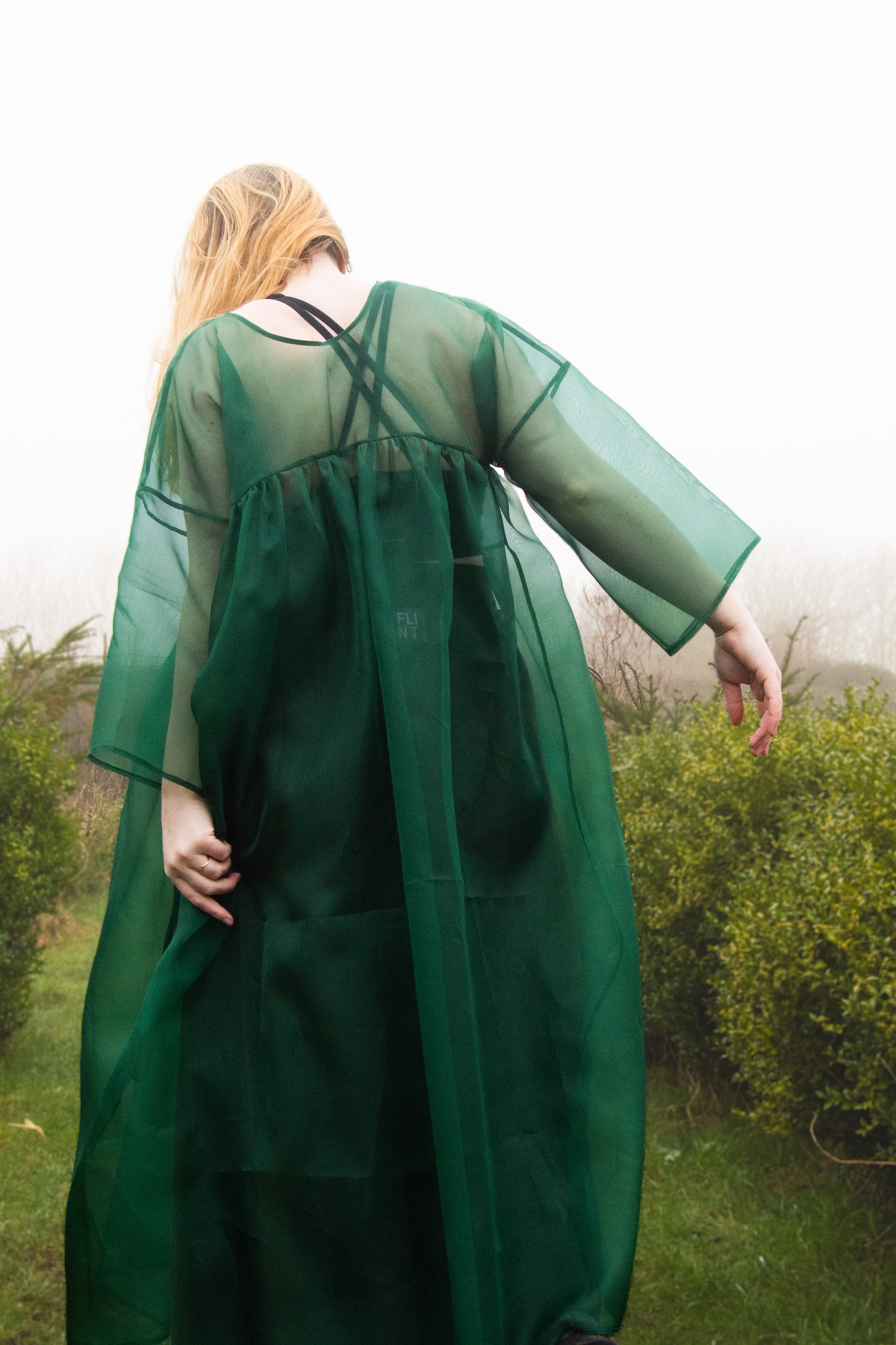 The Everything Dress in Forest Green Silk Organza - House of Flint
