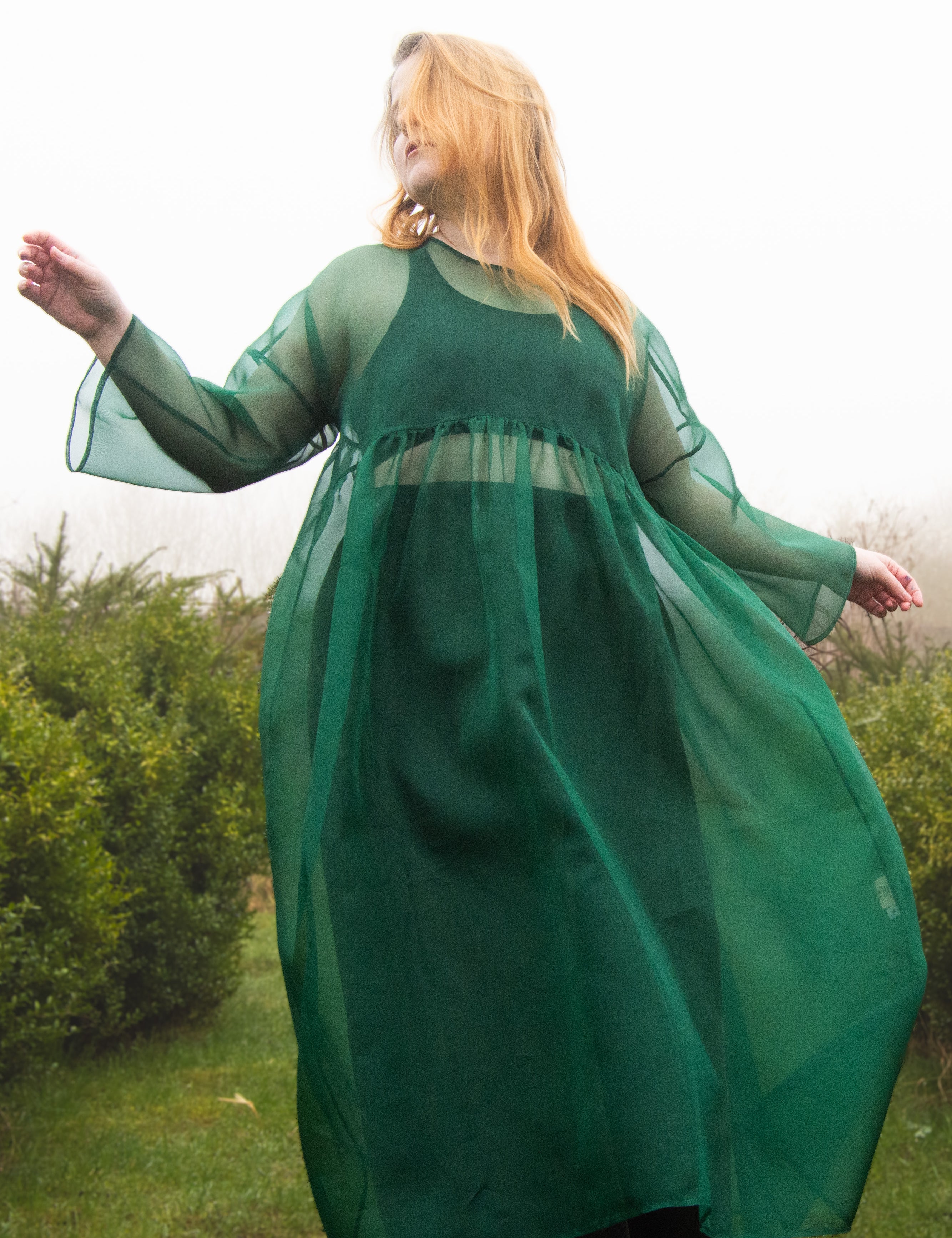 The Everything Dress in Forest Green Silk Organza - House of Flint