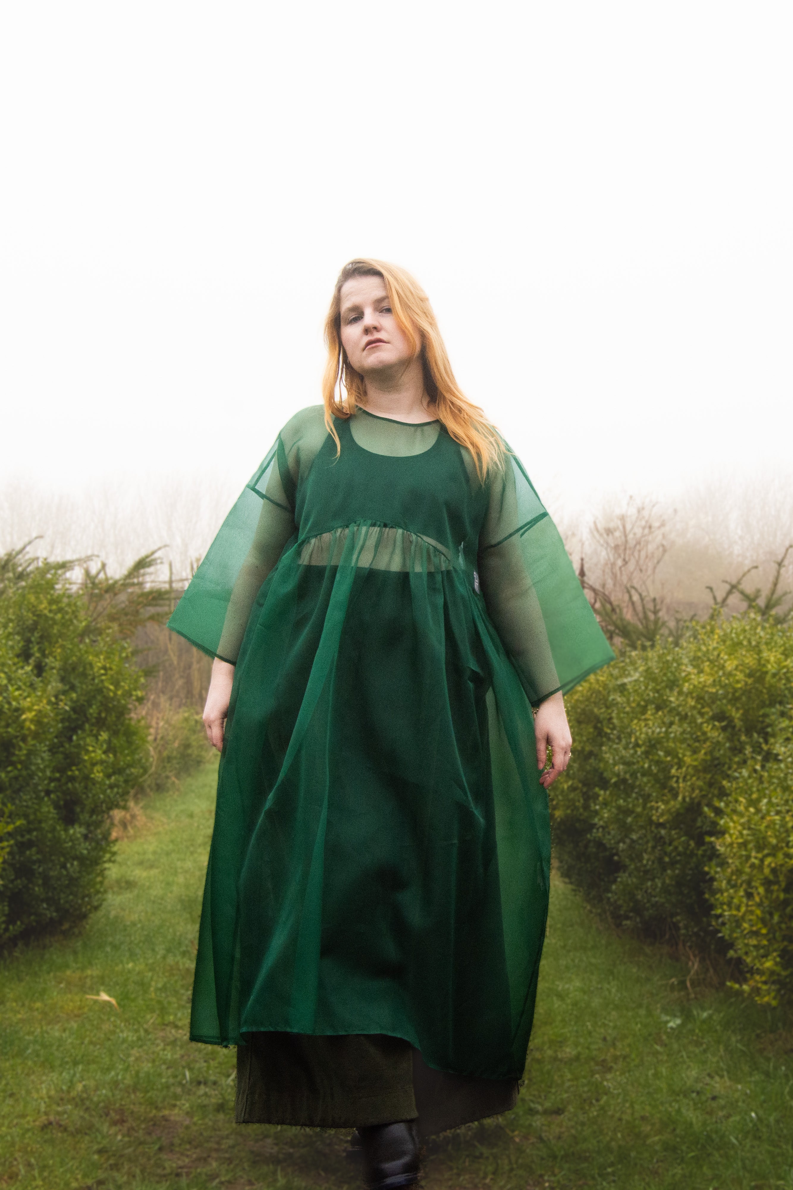 The Everything Dress in Forest Green Silk Organza - House of Flint